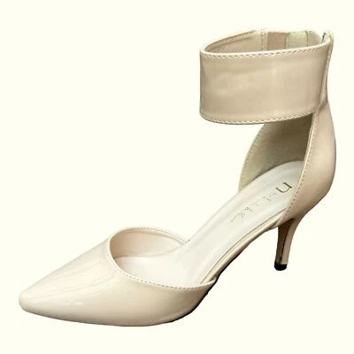 Tacones de aguja N by Nicole Miller para mujer 8 casi nuevos beige carty con correa para el tobillo Foto 1 de 4