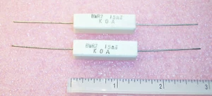 QTY (10) 15 Ohm 7W 5% AXIAL CERAMIC POWER WIREWOUND RESISTORS BWR7-15J KOA - Picture 1 of 2