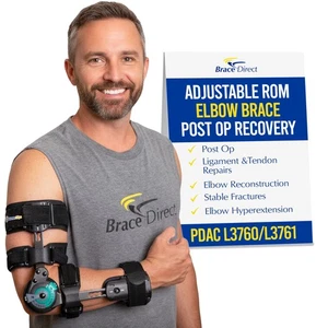 Elbow Brace PDAC L3760, L3761 Hinged Range of Motion Shoulder Sling Stabilizer - Picture 1 of 7