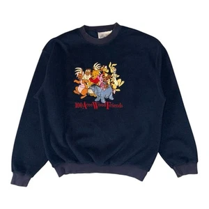 Vintage 90s Disney Fleece Sweatshirt Mens Size S 100 Acre Woods Friends Winnie - Picture 1 of 6