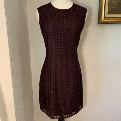 Vestido vintage novo com etiquetas Cynthia Rowley Henri Bendel ameixa forrado de cetim 10 feito nos EUA - Imagem 1 de 4