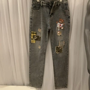 Build A Bear Teddybär Abschlussball Thema Jeans Hose mit Patches Kinder Größe 16Y - Bild 1 von 15