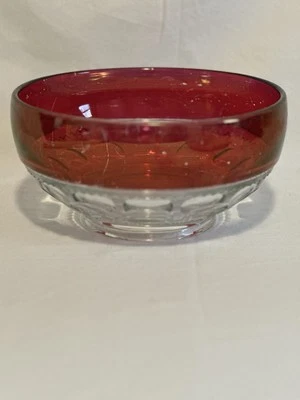 Vintage U.S. Glass Ruby Stained King's Crown Large Salad Bowl c.1955 - Image 1 of 4