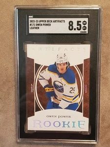 2022-23 Upper Deck Artifacts Rookies Leather Owen Power #171 Rookie RC - SGC 8.5 - Picture 1 of 3