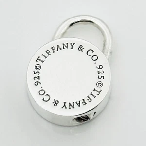RARE Tiffany & Co Sterling Silver Round Padlock Lock Charm Engravable - Picture 1 of 7