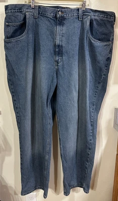 Harbor Bay Mens Blue Jeans 50" x 32" Loose Fit EUC 100% Cotton HB Sport - Image 1 of 4