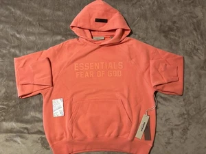 NEW Fear of God Essentials Hoodie Coral Size XS 100% Authentic ✅ - Picture 1 of 9