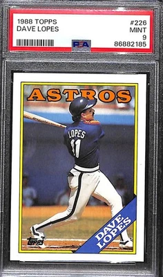 1988 TOPPS #226 DAVE LOPES PSA 9 Mint 86882185  - Image 1 of 3