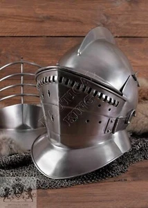 Medieval Knight European Closed Double Face Burgonet Armour Helmet Reprodu FR130 - Picture 1 of 3