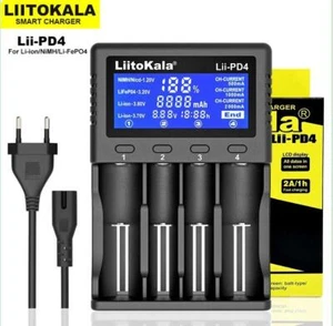 LiitoKala Lii-PD4 caricabatterie display LCD per 21700 26650 18650 AA AAA FS - Foto 1 di 9