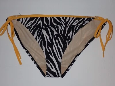 New Lane Bryant Cacique Swim Size 20 String Bikini Bottoms Black White Yellow - Image 1 of 4