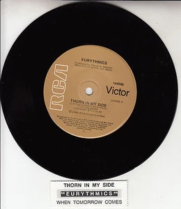 EURYTHMICS Thorn In My Side 7" 45 rpm vinyl record + juke box title strip - Picture 1 of 2