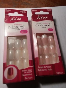 2 Sets Kiss Perfect French Ready to Wear Nails Medium - Picture 1 of 1