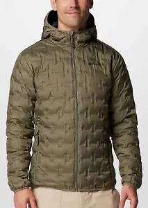 Columbia Men's Delta Ridge II Down Hooded Jacket -SMALL STONE GREEN - Picture 1 of 4