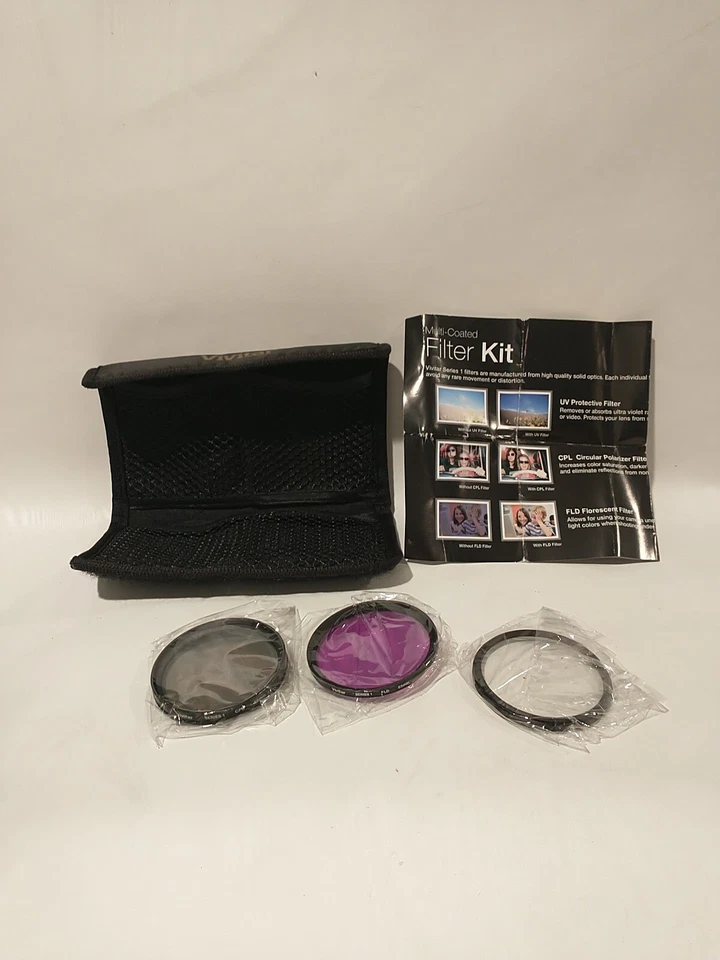 Vivitar Multi Coated  Series 1 Filter Kit UV Prot, CPL Polarized, FLD Florescent - Image 1 of 4