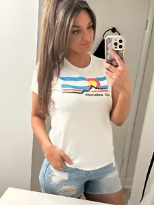 T-shirt bianca vintage Vail Colorado Neon taglia media - Foto 1 di 8