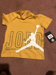 Air Jordan Boys Tee Size Small 4-5 Years Old T Shirt Yellow - Picture 1 of 1