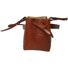 Nanushka Minee Croc-Embossed Convertible Bucket Bag In Brown Leather One Size