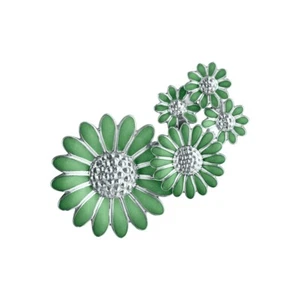 Georg Jensen / Stine Goya. DAISY Ear Cuff, Single LEFT. Sterling Silver & Green - Picture 1 of 2