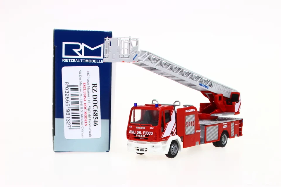 Rietze 68546 'Vigili del Fuoco' Autoscala Iveco Magirus  HO 1:87 - Immagine 1 di 2