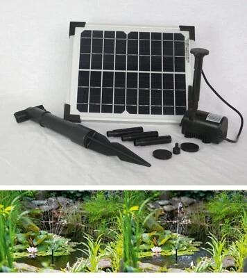 Solar Teichpumpe 5W 230l/h Solarpumpe Gartenteich Springbrunnen Pumpenset Teich - Bild 1 von 4