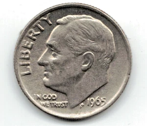 Moneda de diez centavos Roosevelt 1965 revestido en brillante estado sin circular stk c 74 - Imagen 1 de 4
