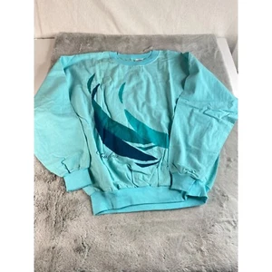Vintage Catawba Sweater Pullover Made in USA Aqua Crazy Shirt Long Sleeve Size M - Picture 1 of 11