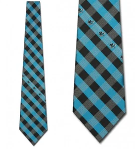 San Jose Sharks Men's Check Checkers Neck Tie  Eagle Wings - Picture 1 of 1
