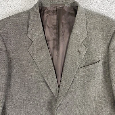 Blazer Armani Collezioni Para Hombres 48R Gris Seda Espiga Abrigo Deportivo Preppy Italia Foto 1 de 4