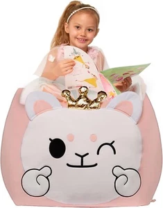 Cute White bunny bean bag chair cover for kids/child soft gift present quality - Picture 1 of 4