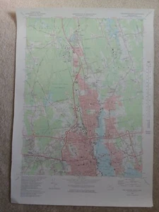 New Bedford North MA Wall Topo Map 27"x 19" Vintage 1979 USGS Shipped Rolled - Picture 1 of 9