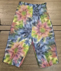 VTG Lowenstein Girls Capris Clam Diggers Pedal Pushers Tie Dye Style 60s NWT - Picture 1 of 7