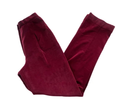 Calça de cintura alta vintage anos 70 Patty Woodard of California veludo vermelho tamanho 4 - Imagem 1 de 4