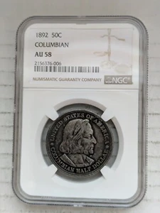 1892-P Columbian Exposition Half Dollar 90% Silver NGC AU58 50c Philadelphia - Picture 1 of 2