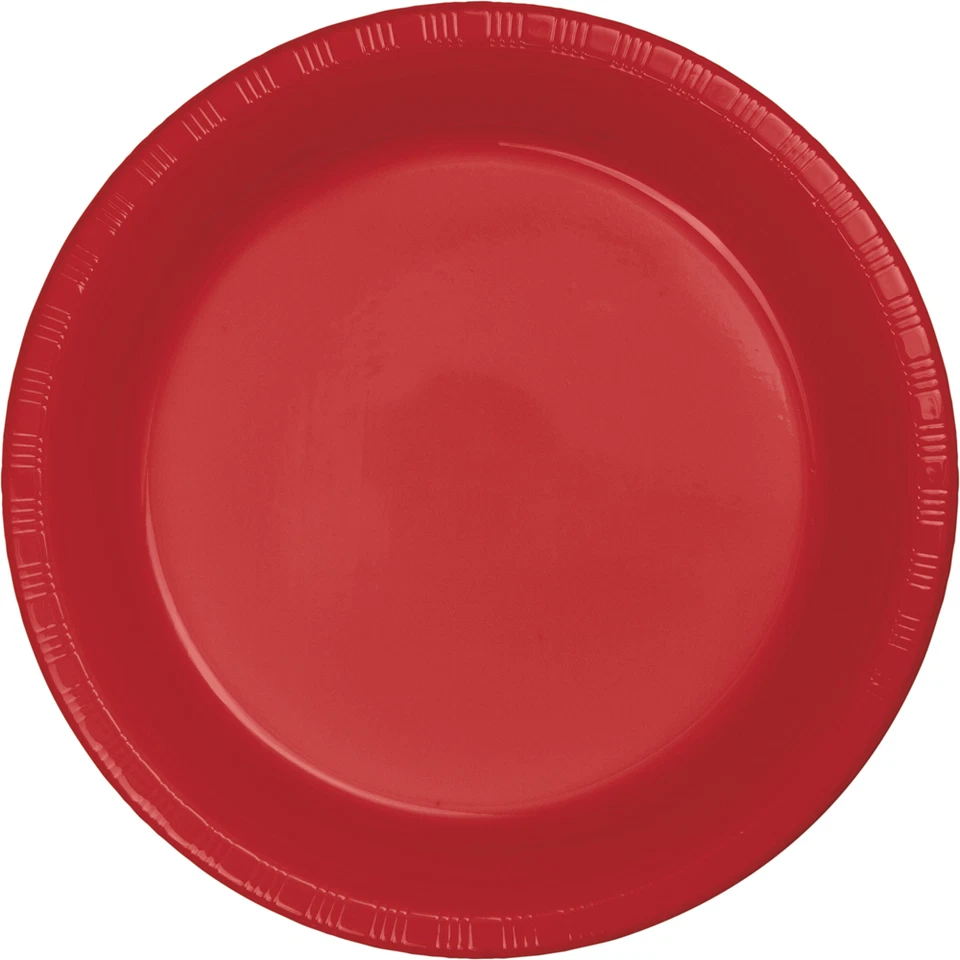 Small 7" Plastic Disposable Plates -Vibrant Solid Colors Appetizer Dessert Party - Image 1 of 1