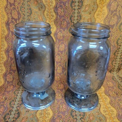 Par de vasos de pedreiro azul - Imagem 1 de 2