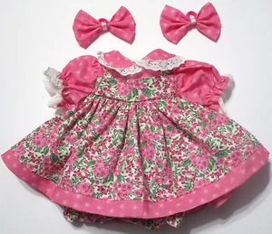 Cabbage Patch Doll Clothes: Fit 16" Doll:.Pink with flowers .Dress Set: 4Pc - Picture 1 of 1