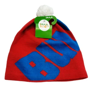 Bula Unisex Kids Knitted Beanie, Red/Blue, One Size - Picture 1 of 6