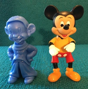 1960s Vintage : DISNEY FIGURES : jointed posable MICKEY MOUSE & marx DOPEY DWARF - Picture 1 of 7