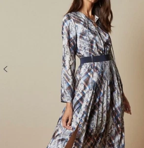 Ted Baker Lilis Quartz Long Sleeve Pleated Dress US 4 Ted 1 NWT 329$ MSRP - Picture 1 of 14