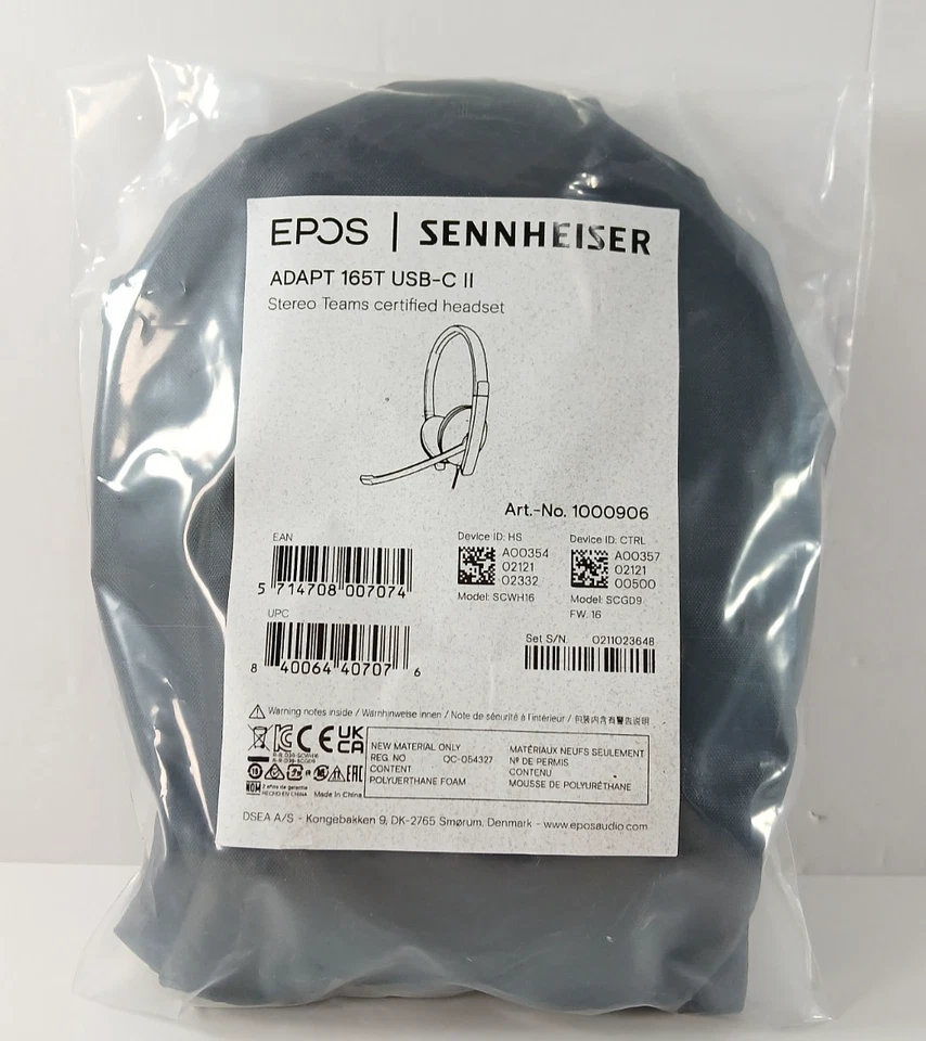 EPOS Sennheiser Adapt 165T USB-C II Wired Stereo Headset for Microsoft Teams NEW - Image 1 of 4