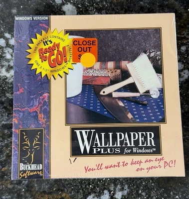 VINTAGE Wallpaper Plus For Windows (BIG BOX PC, 1994) FACTORY SEALED RARE!! - Image 1 of 4