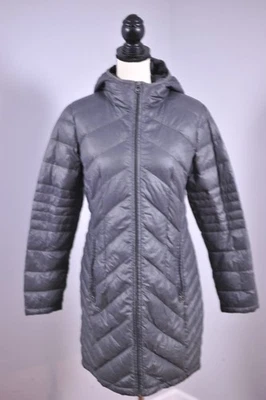 Michael Kors Chevron 绗缝羽绒可打包派克大衣灰色女式小号 S 码 — 第 1/4 张图片