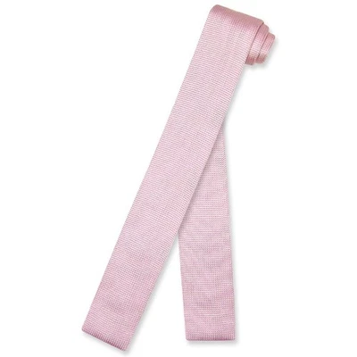 Corbata de punto Biagio color rosa claro liso para hombre Foto 1 de 2