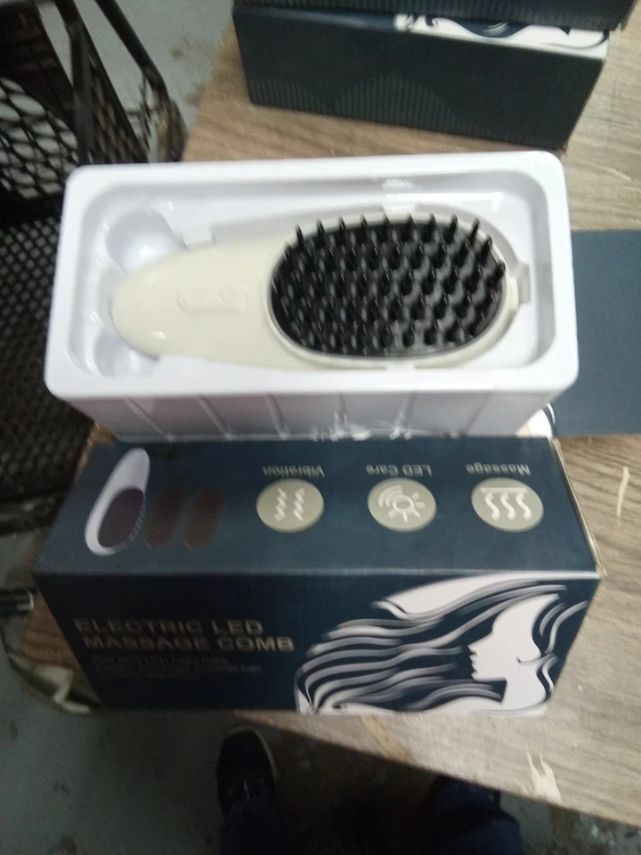 Electric LED Massage Comb Hair Growth Scalp Brush-Red & Blue Light Therapy 455dt - Image 1 of 1