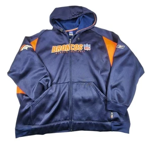 Denver Broncos Hoodie Herren 3XL Navy Orange NFL Football Full Zip Reebok Fleece - Bild 1 von 11
