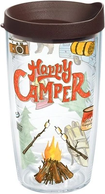 Tervis Happy Camper Tumbler with Wrap and Brown Lid 16oz, Clear 16 oz,  - Image 1 of 4