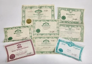 Kohlpflaster Kinder Geburtsurkunden Adoptionspapiere etc. Konvolut Vintage 80er Jahre - Bild 1 von 13