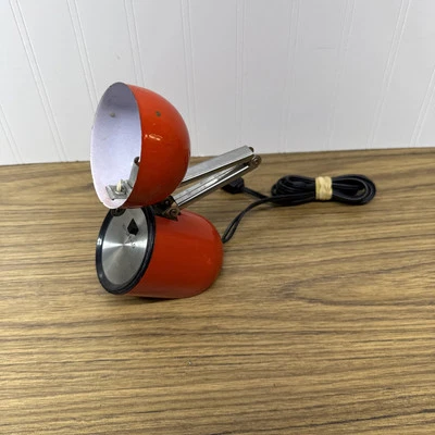 Orange PrestigeLine Desk Lamp Industrial MCM Retro 1979 Hong Kong Pill Gooseneck - Image 1 of 4