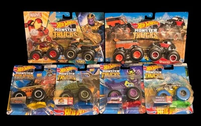 Hot Wheels Monster Trucks Lote Demolición Dobles Iron Man vs Thanos Dragbus VW Foto 1 de 4